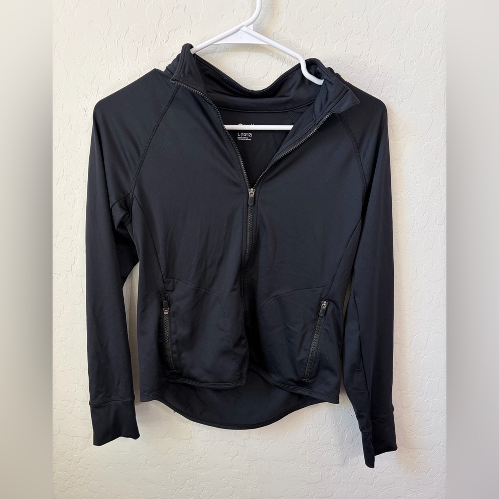 Zella Black Full-Zip Hoodie Jacket for Kids